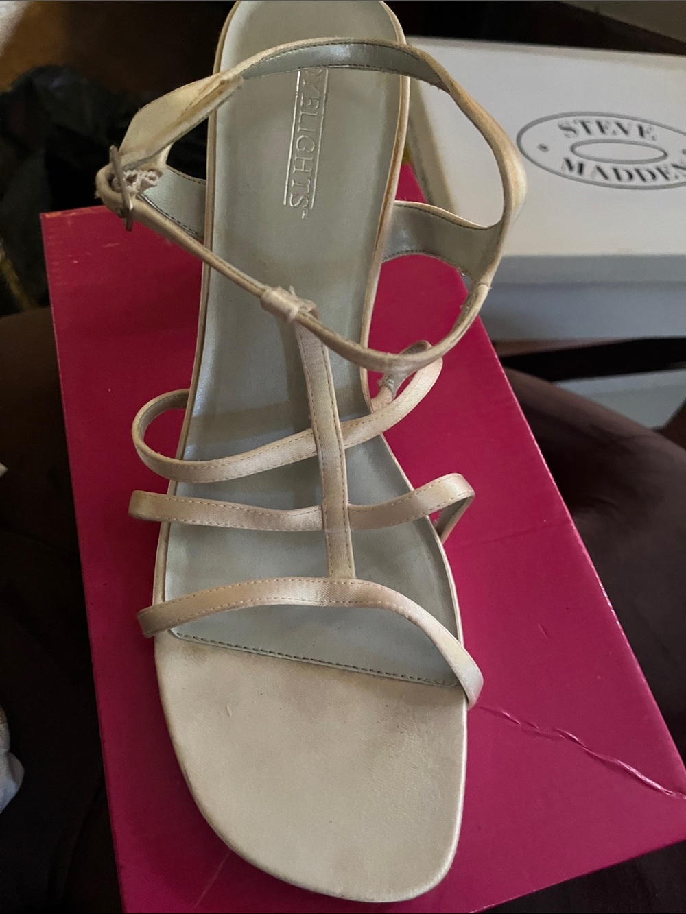 Vaneli Nude Beige Strappy Heels